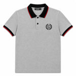 Mens’ Signature Embroidered Contrast Collar Polo Shirt – Light Gray