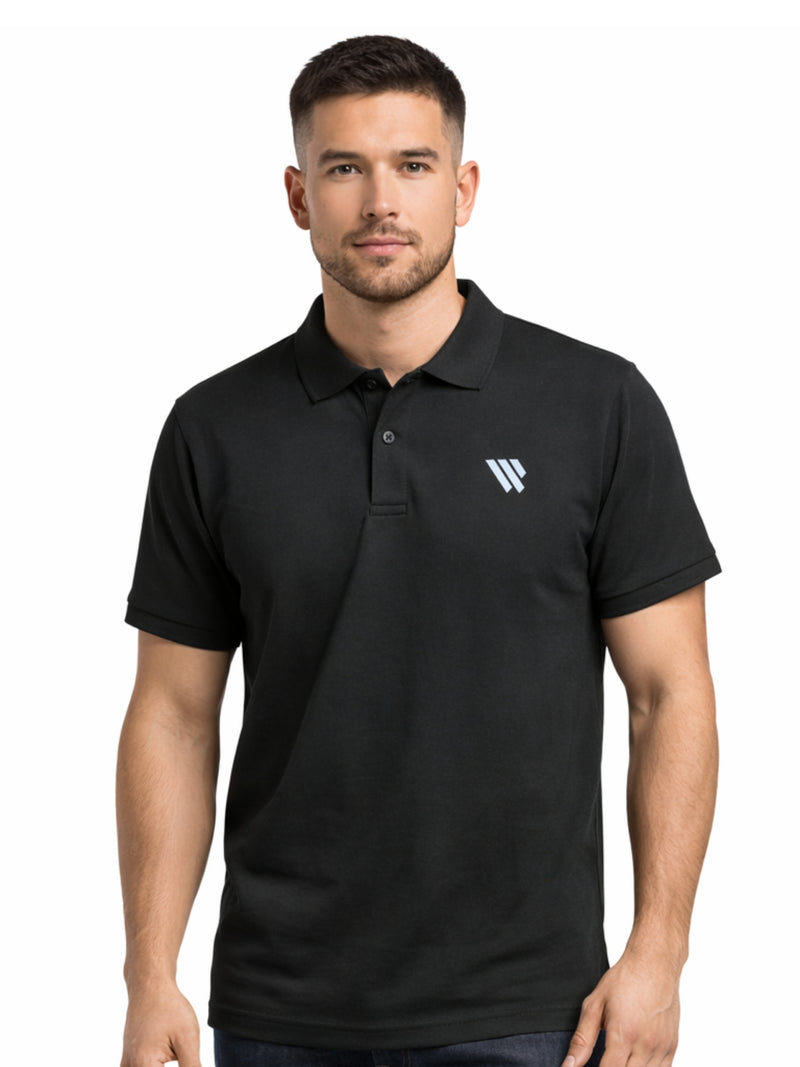 West Line Men's Classic Polo Shirt- Black