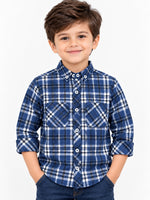 Boy's Premium Checkered Winters Full Sleeves Casual Shirt