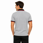 Mens’ Signature Embroidered Contrast Collar Polo Shirt – Light Gray