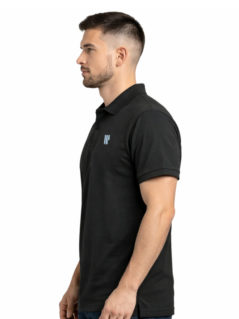West Line Men's Classic Polo Shirt- Black