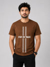 HG "STAY ON TRACK" Printed Tee Shirt - Tan Brown