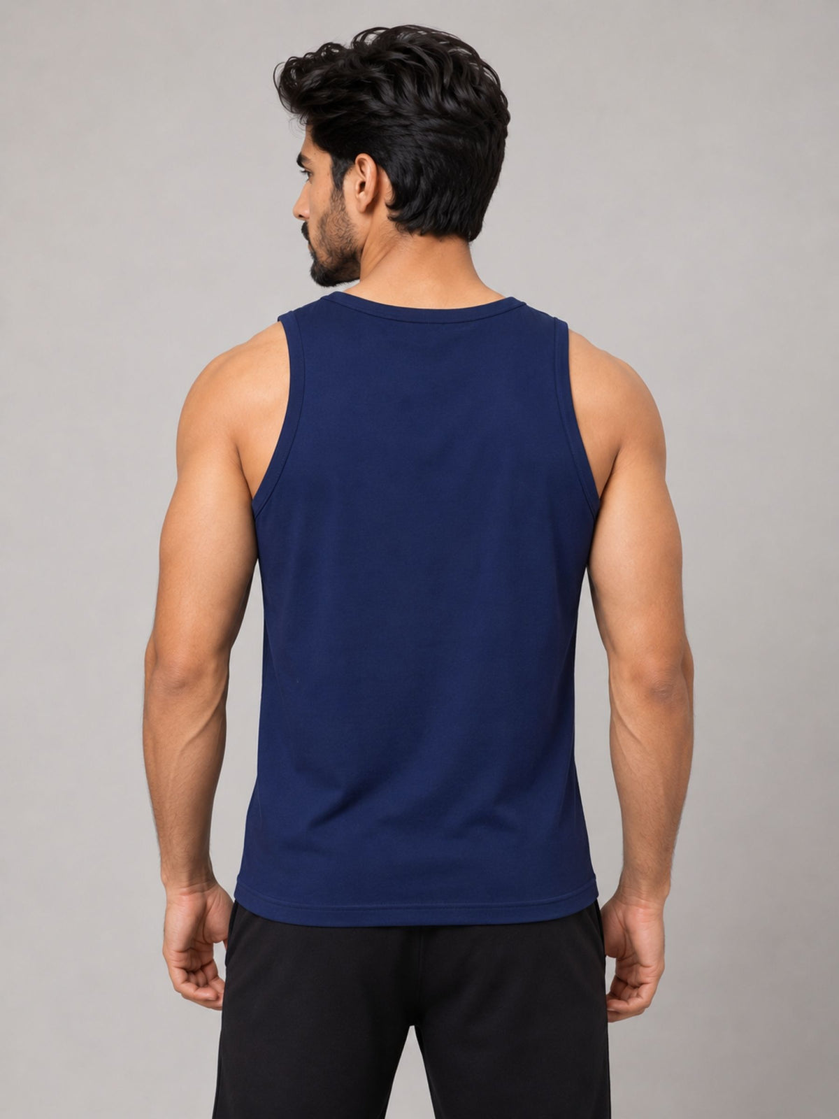 HG "NO PAIN NO GAIN" Printed Stylish Vest For Men's - Light Navy