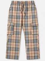 Men Cargo Casual Check Trouser - Beige