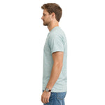 HG Signature Embroidered Henley Tee - Melange Sea Green