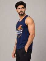 HG "NO PAIN NO GAIN" Printed Stylish Vest For Men's - Light Navy