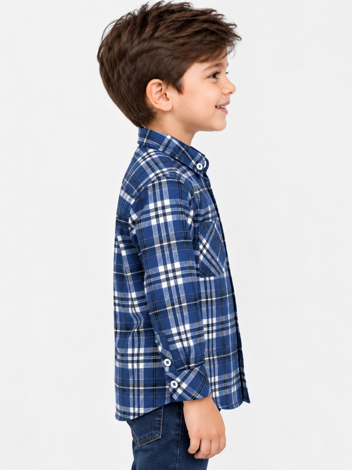 Boy's Premium Checkered Winters Full Sleeves Casual Shirt
