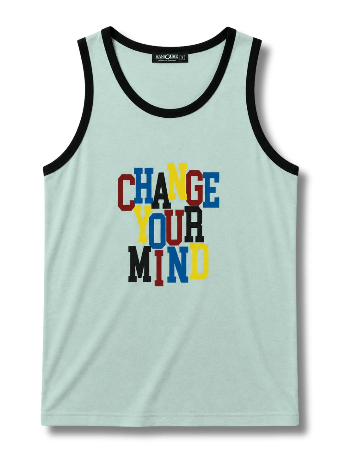 HG "CHANGE YOUR MIND" Printed Cotton Vest For Men's - Iceberg