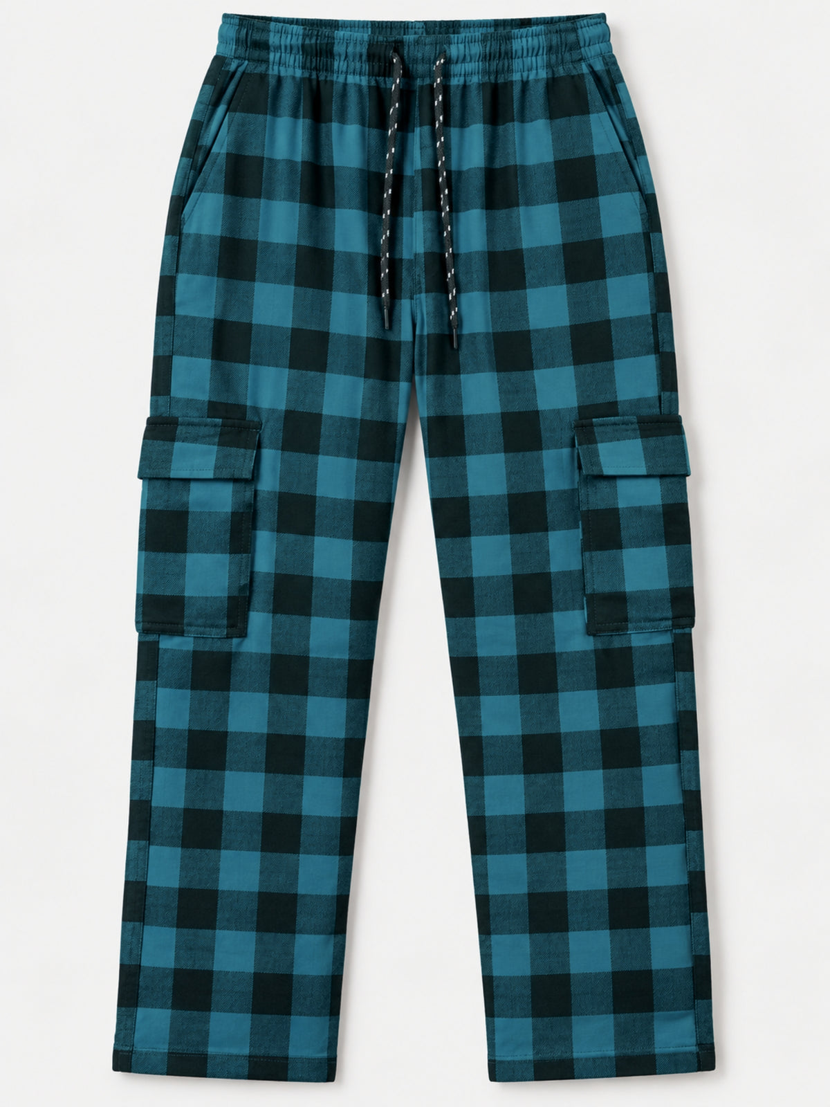 Men Cargo Casual Check Trouser - Blue Box