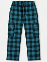 Men Cargo Casual Check Trouser - Blue Box