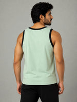 HG "CHANGE YOUR MIND" Printed Cotton Vest For Men's - Iceberg