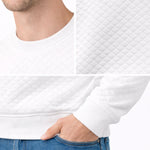HG Premium Quilted Crew Neck Sweatshirt for Men – Super White