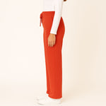 HG Soft Terry Straight Trousers for Women With Center Seam – Orangy Red