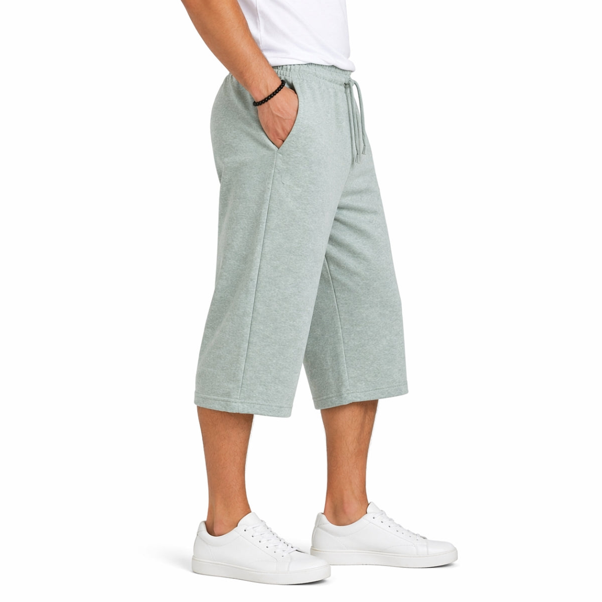 Men's Basic Summer Essential 3 Quarter Shorts - Ash Gray