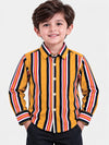 Boy's Vertical Multi Lining Full Sleeves Casual Shirt