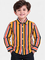 Boy's Vertical Multi Lining Full Sleeves Casual Shirt