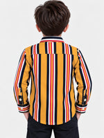 Boy's Vertical Multi Lining Full Sleeves Casual Shirt