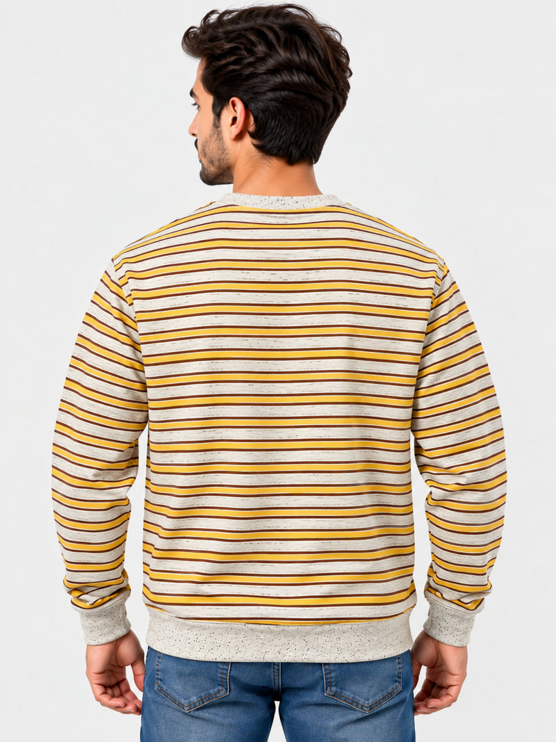 HG Men's Yarn Dyed Stripper Fleece Sweat Shirt - Textured Gray