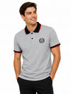 Mens’ Signature Embroidered Contrast Collar Polo Shirt – Light Gray