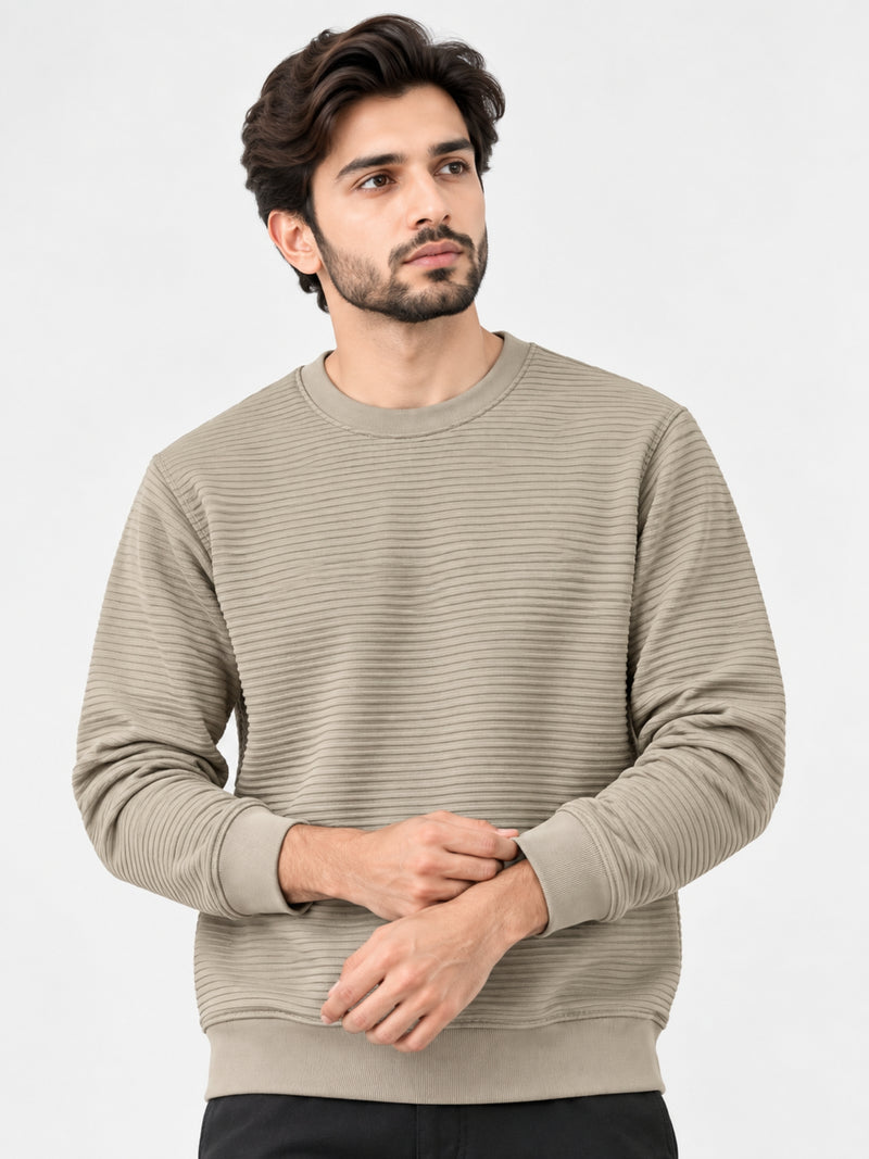 HG Men's Premium Polyestre Fleece Pattern Sweat Shirt - Silk
