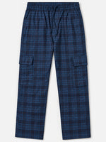Men Cargo Casual Check Trouser - Navy