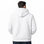 HG Men’s Luxury Quilted Pullover Hoodie – White Edition