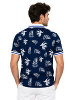 Men's Tropical Leaf Print Piqué Cotton Polo Shirt