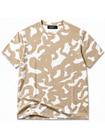 Men's Abstract Print Cotton Jersey T-Shirt - Sand & White
