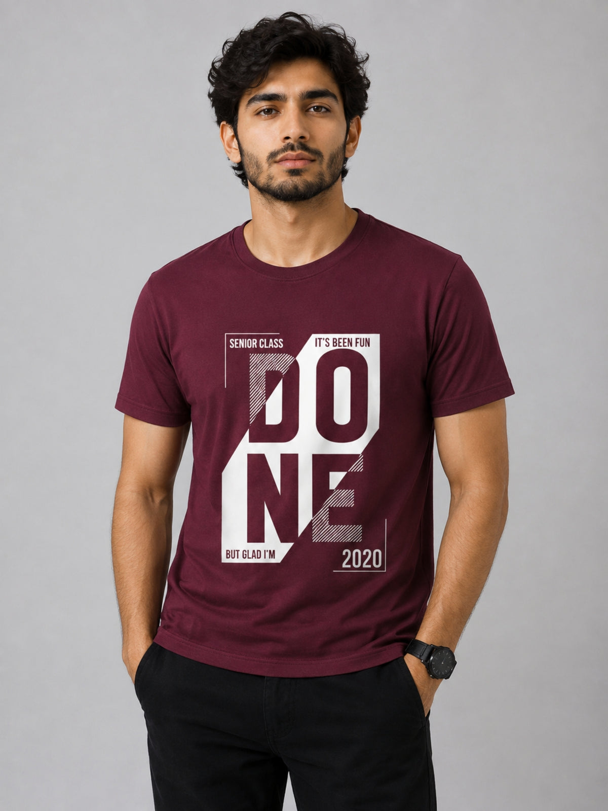 Exclusive Printed Tee Shirt For Mens - Maroon