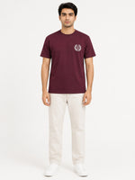 Men's Signature Emb. Round Neck Tee Shirt - Maroon