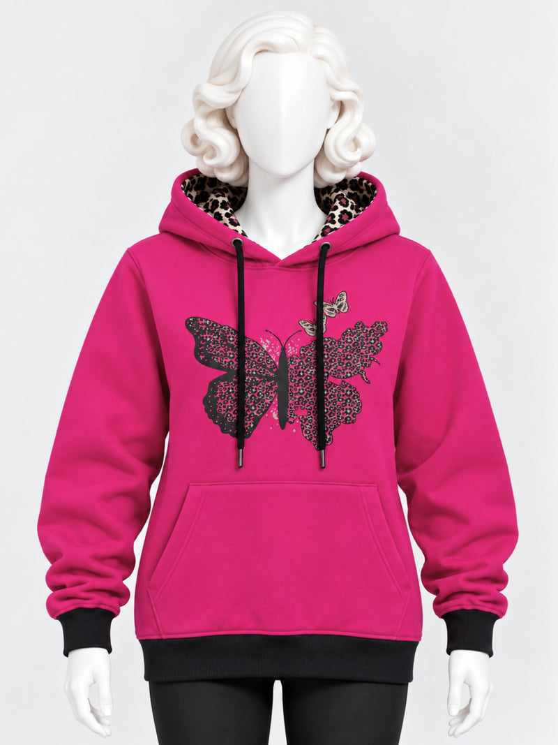 Women's Butterfly Graphic Fleece Hoodie