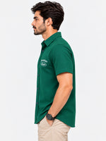 Classy "Brooklyn" Embroidered Soft Cotton Casual Shirt - Bottle Green