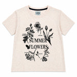 Girls’ Summer Flowers Graphic Printed T-Shirt – Off White