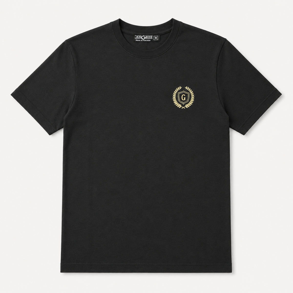 Men's Signature Crest Logo Cotton Jersey T-Shirt - Black