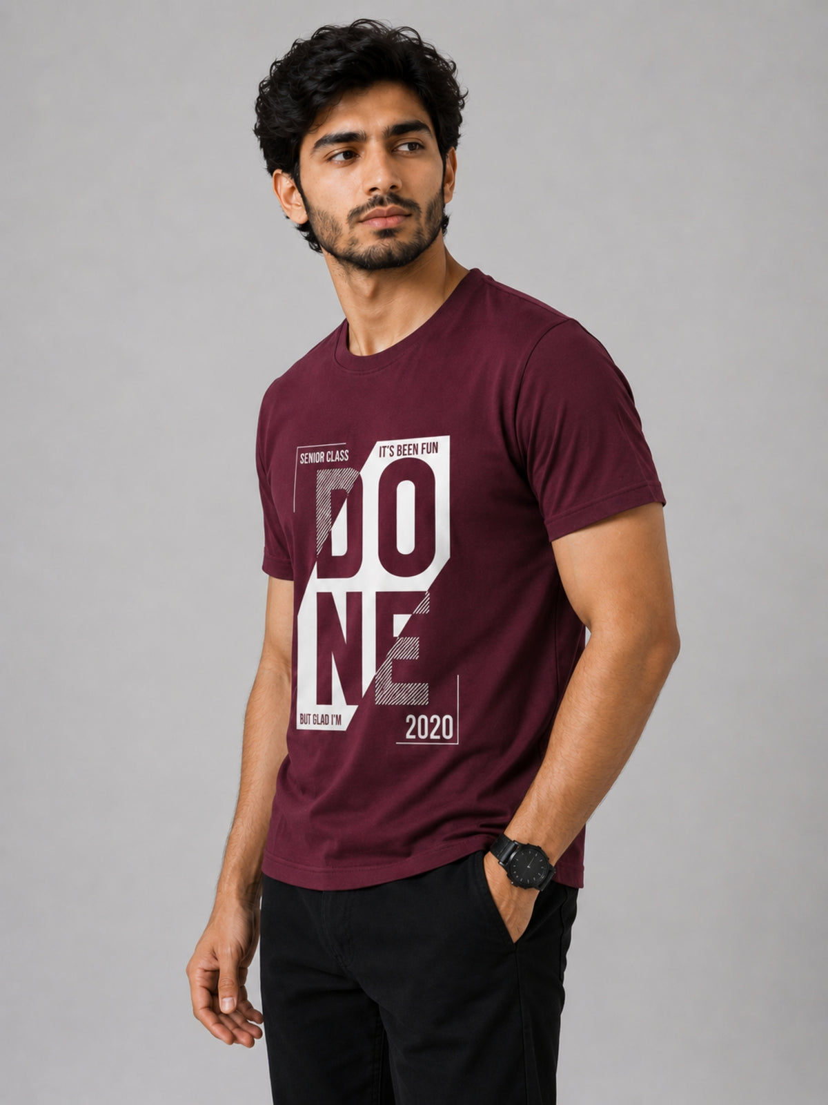 Exclusive Printed Tee Shirt For Mens - Maroon