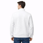 HG Premium Quilted Mock Neck Half Zipper Sweat Shirt - Super White