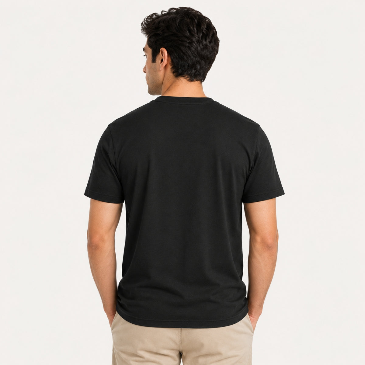 Men's Signature Crest Logo Cotton Jersey T-Shirt - Black