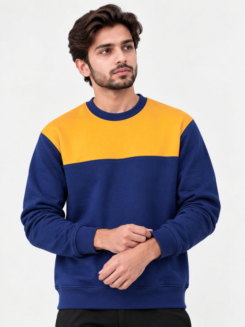 Men's Combo Sweat Shirt - Yellow Navy