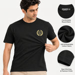Men's Signature Crest Logo Cotton Jersey T-Shirt - Black