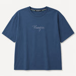 Unisex Oversized Drop Shoulder Cotton Jersey T-Shirt - Steel Blue