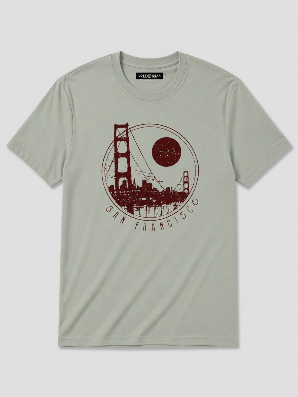 " SAN FRANCISCO" Printed Tee Shirt - Sage Green