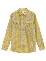 Men's Checkered Summers Casual Shirt - Leaf Yellow