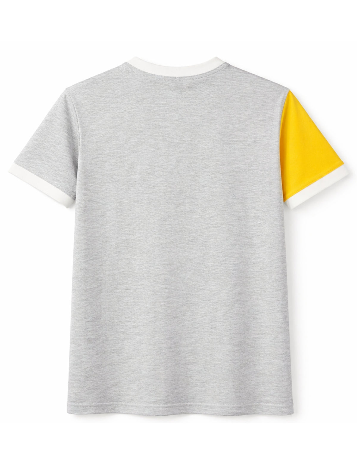 Men's Premium Vertical Panel Tee Shirt - Yellow / Navy / Grey