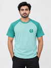 Signature Embroidered Raglan Combo Tee Shirt - Light Green
