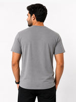 Men's Cut & Sew panel Tee Shirt - Gray, White & Black