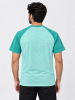 Signature Embroidered Raglan Combo Tee Shirt - Light Green
