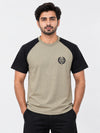 Signature Embroidered Contrast Sleeves Raglan Tee Shirt