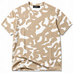 Men's Abstract Print Cotton Jersey T-Shirt - Sand & White