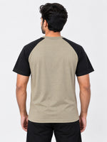 Signature Embroidered Contrast Sleeves Raglan Tee Shirt