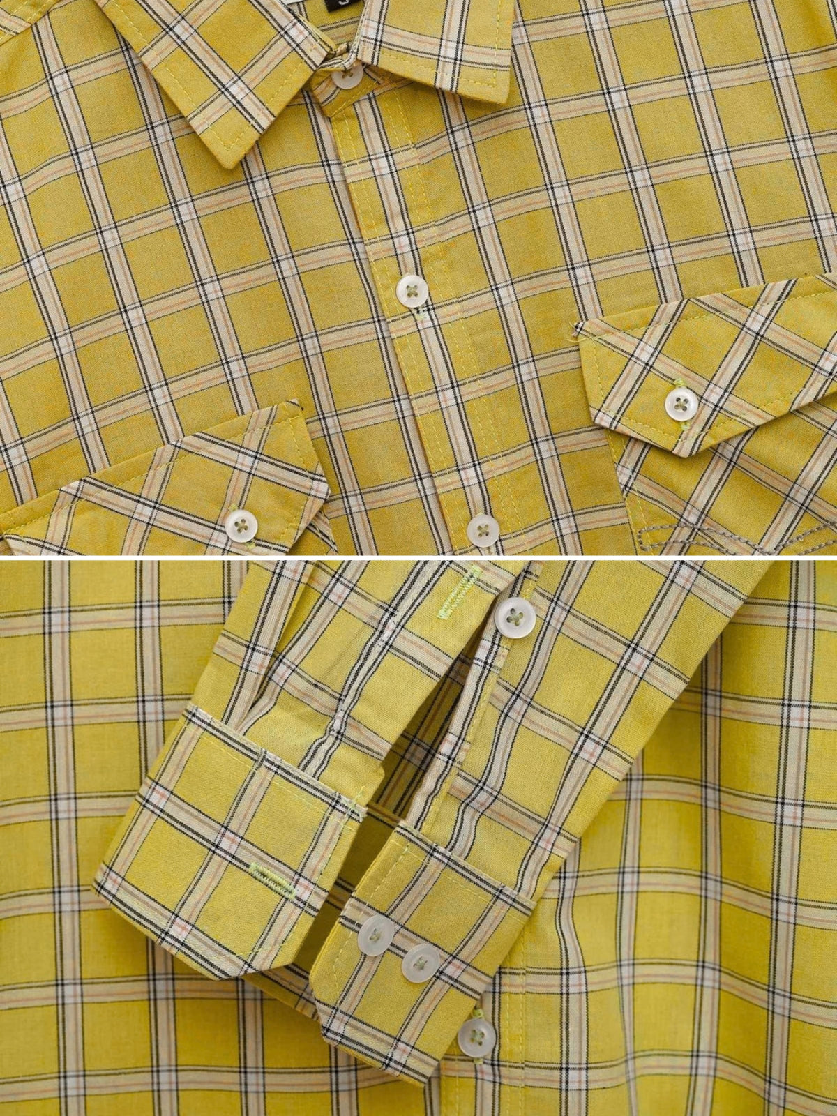 Men's Checkered Summers Casual Shirt - Leaf Yellow